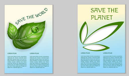 Save the planet. Ecological poster. For use as logos on cards, in printing, posters, invitations, web design and other purposes.のイラスト素材