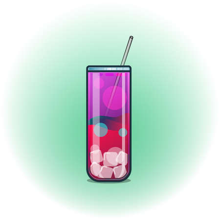 Vector illustration cocktails drinks in glasses vector flat icons. Set of alcohol and soft drinks and refreshments for cocktail party or bar menu design elementのイラスト素材