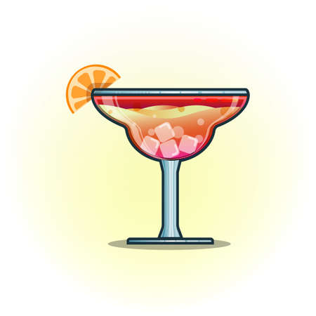 Vector illustration cocktails drinks in glasses vector flat icons. Set of alcohol and soft drinks and refreshments for cocktail party or bar menu design elementのイラスト素材