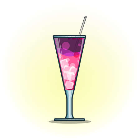 Vector illustration cocktails drinks in glasses vector flat icons. Set of alcohol and soft drinks and refreshments for cocktail party or bar menu design elementのイラスト素材