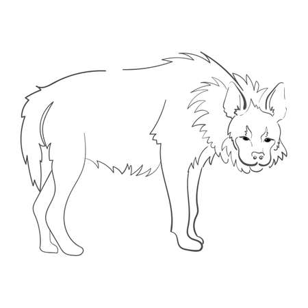 Silhouette of a hyena stylized on a white background.のイラスト素材