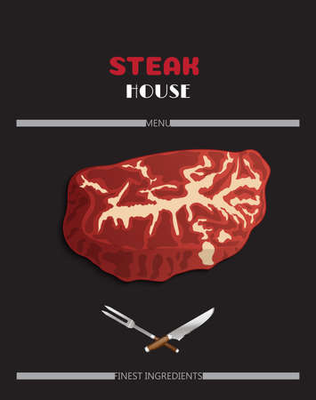 Steak and grill house template menu, poster.のイラスト素材