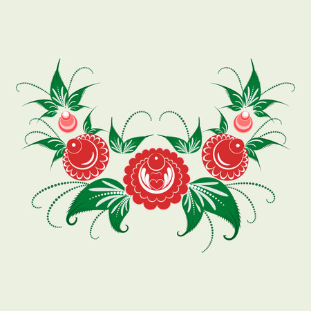 Ornament in style of Russian national tradition for used for wedding invitations, greeting cards, wallpaper, printing on the packaging paper, textiles.のイラスト素材