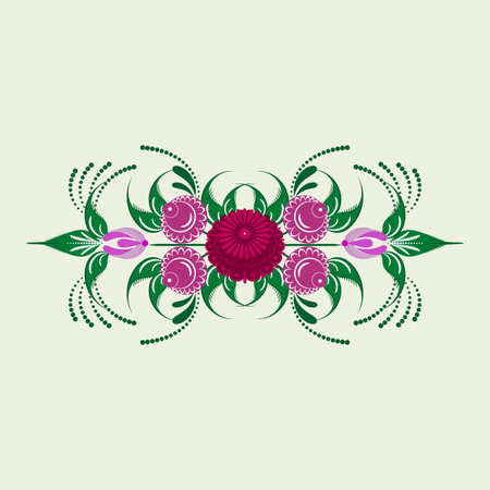 Russian traditional floral ornament for used for wedding invitations, greeting cards, wallpaper, printing on the packaging paper, textiles.のイラスト素材