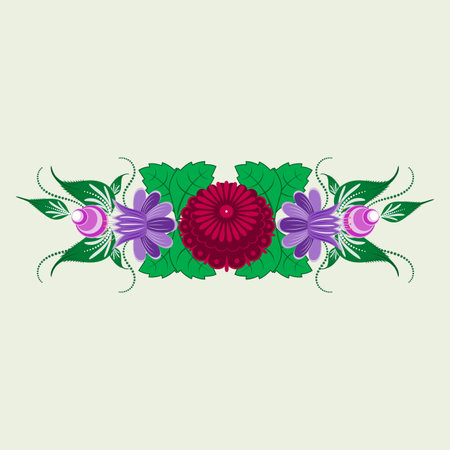 Russian traditional floral ornament for used for wedding invitations, greeting cards, wallpaper, printing on the packaging paper, textiles.のイラスト素材