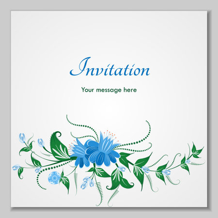 Greeting card with stylized flower bells, can be used as invitation card for wedding, birthday and other holiday and summer background.のイラスト素材