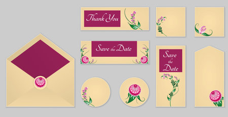 A set of invitationsのイラスト素材