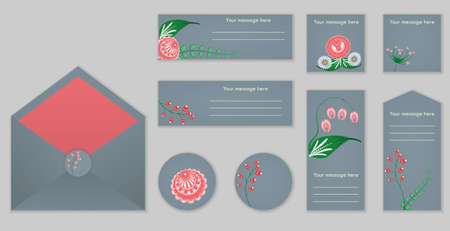 A set of invitationsのイラスト素材