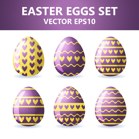 Easter eggs icons. Vector illustration. Easter eggs for Easter holidays design on white background.のイラスト素材