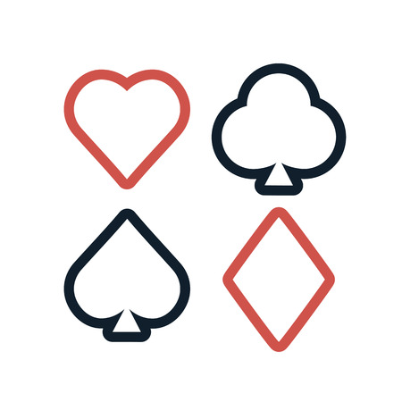 Colorful playing cards symbols set on white backgroundのイラスト素材