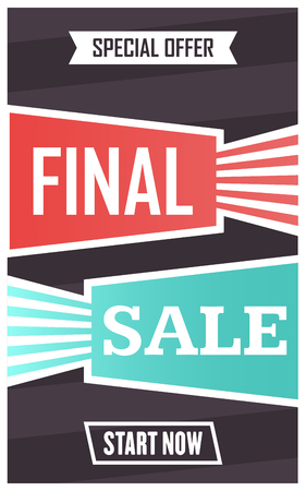 Social media final sale banner. Vector illustrations for website and mobile website banners, posters, email and newsletter designs, ads, promotional materialのイラスト素材