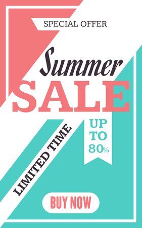 Social media summer sale banner. Vector illustrations for website and mobile website banners, posters, email and newsletter designs, ads, promotional materialのイラスト素材
