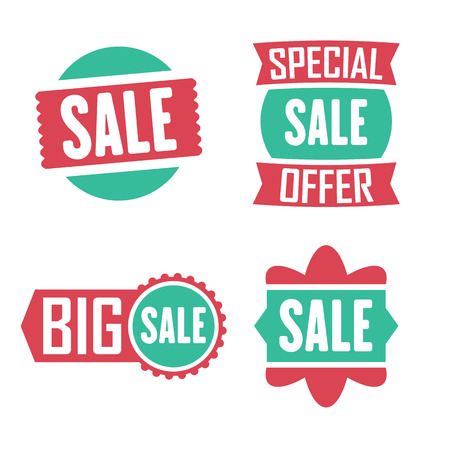 Season sale badges and tags bright design vector set for banners, promotional brochures, discount posters, shopping Flyer, clearance Advertising. collection sale objects and icons.のイラスト素材