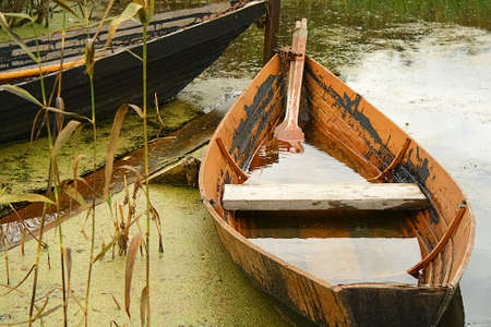Boat on lakeの写真素材