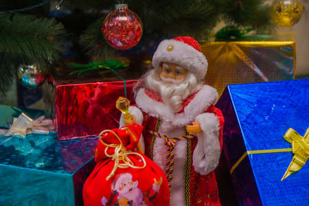 background image Christmas balls toys, decorations for New Year and Christmas.の写真素材