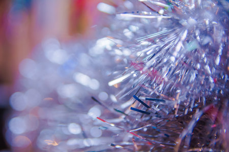 christmas decorations, shiny background with large bokeh