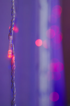 christmas decorations, shiny background with large bokehの写真素材