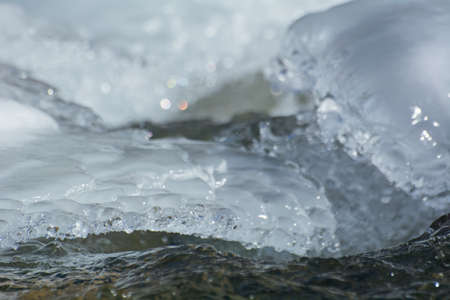 ice and water, drops and splashes, natural abstractionsの写真素材