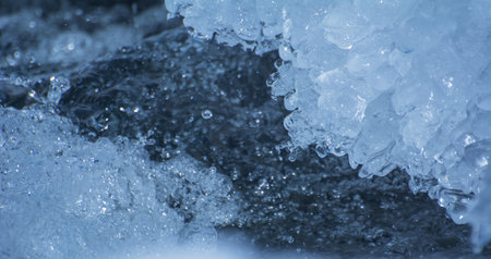 ice and water, drops and splashes, natural abstractionsの写真素材
