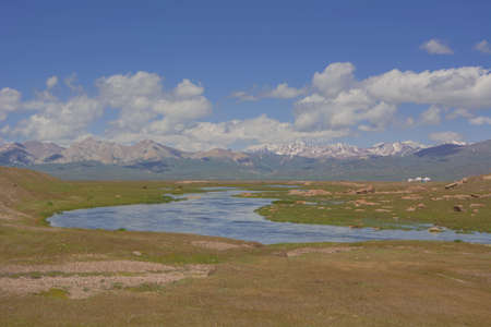 mountain river, Son Kul lakeの写真素材