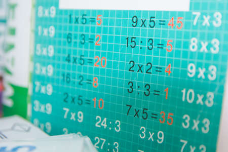 Photo of the intelligence table in a school class.の写真素材