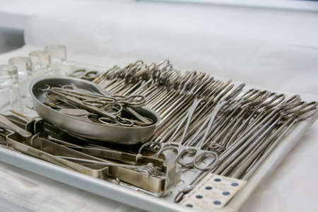 Medical table with devices for the operation.の写真素材