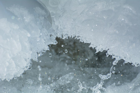 ice and water, drops and splashes, natural abstractionsの写真素材