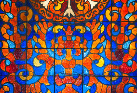 stained glass mosaic multicolored glass layoutの写真素材