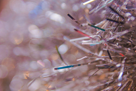 christmas decorations, shiny background with large bokehの写真素材