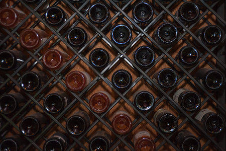 wine store wooden shelves, wine racks