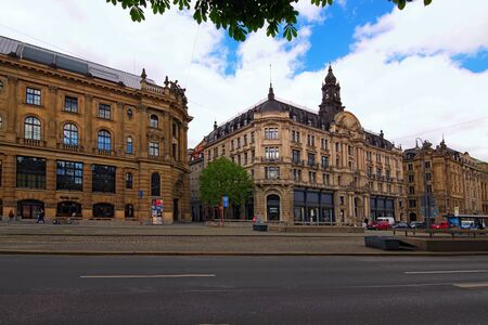 Munich, Germany: APRIL 30, 2018- View of Lenbachplatz. It is a public square on the northwest edge of Munich city center in the Kreuzviertel of the old town on the border to Maxvorstadt.のeditorial素材