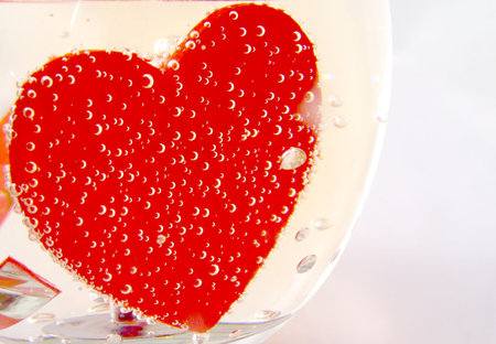 Heart in glass capacity close up.の写真素材