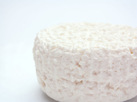 Light gentle background with curd macro