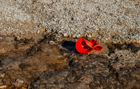 The area clearly demonstrates the volcanic nature of Yellowstone.の写真素材