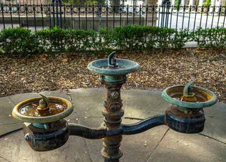 Narrow cobblestone streets, pastel facades, wrought-iron balconiesの写真素材