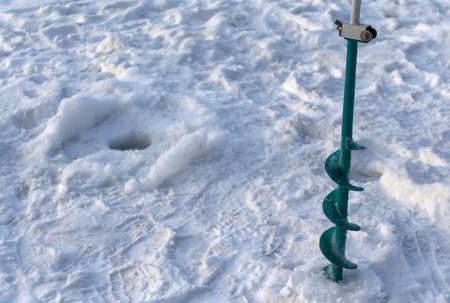 Winter ice fishingの写真素材