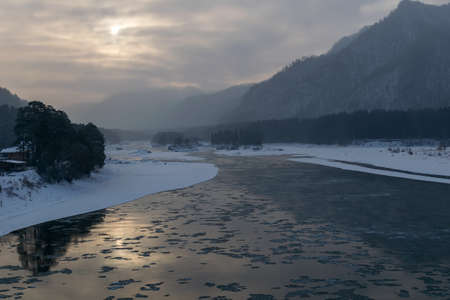 Ice floes in the winter seasonの写真素材
