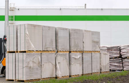 blocks from a sibit and construction materialsの写真素材