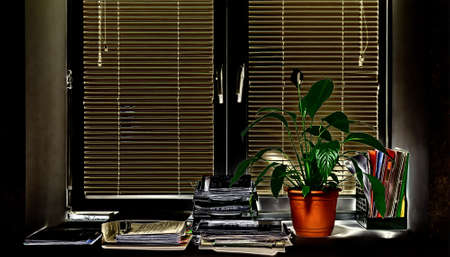 View office dark windowの写真素材