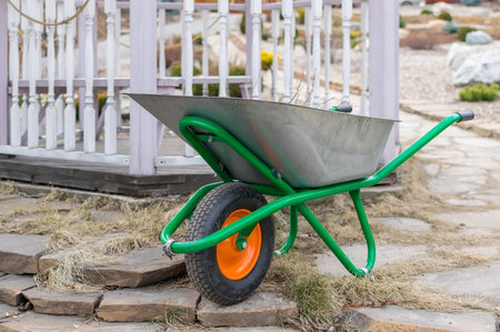 A hand cart with a wheel