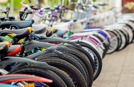 Parking of brand new teenager bicycles