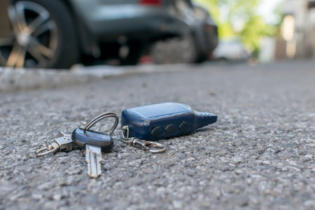 lost key chain on the road