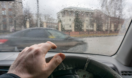 a view of the hand of a frightened car driver