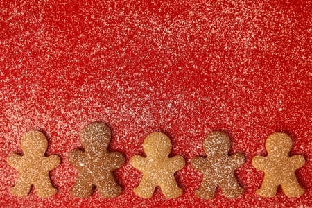 Gingerbread man Christmas background. sweet backgroundの写真素材