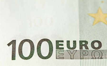 100 Euro, banknotes of the single European currency. Money background.の写真素材