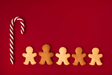 Gingerbread man Christmas background. background with sweets.の写真素材