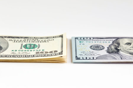 One Hundred Dollar Banknotes. Dollars Closeup Concept. American Dollars Cash Money.
