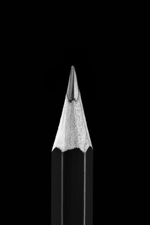 Black Pencil on black background. Office concept.の写真素材