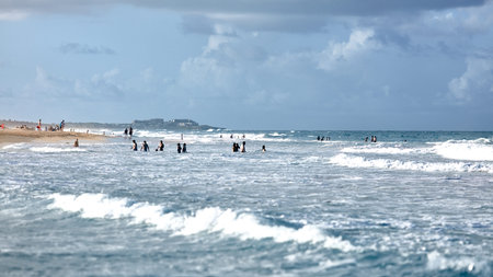 Landscape of paradise tropical island beach. coast of white sandy beach on the island with coconut...