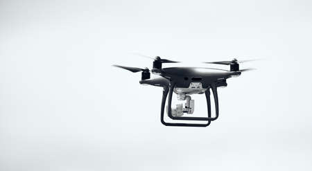 DJI Phantom 4 Pro Obsidian Edition in flight. 24.04.2018 Nazare Portugalのeditorial素材